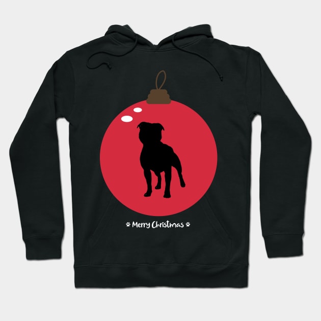 Merry Christmas with my Staffie Hoodie by Dog Lovers Store